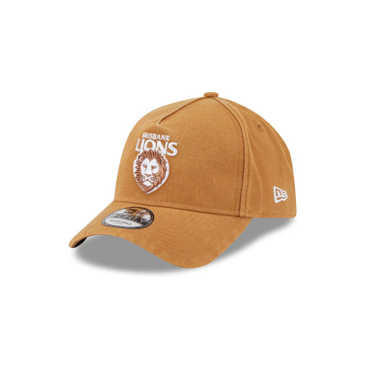 NEW ERA Brisbane Lions Canvas 9FORTY A-Frame Snapback Cap - Light Bronze/White
