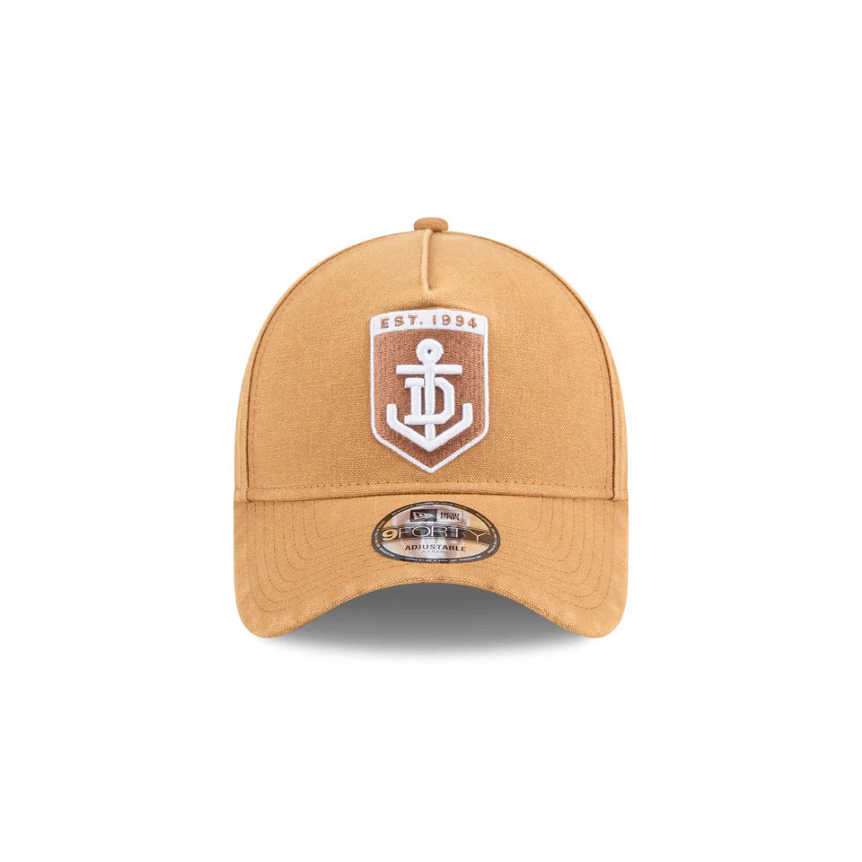 NEW ERA Fremantle Dockers Canvas 9FORTY A-Frame Snapback Cap - Light Bronze/White