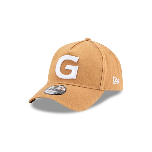 NEW ERA Geelong Cats Canvas 9FORTY A-Frame Snapback Cap - Light Bronze/White