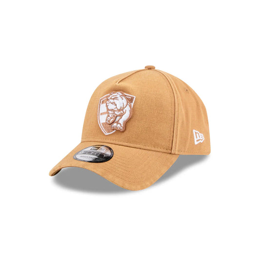 NEW ERA Western Bulldogs Canvas 9FORTY A-Frame Snapback Cap - Light Bronze/White