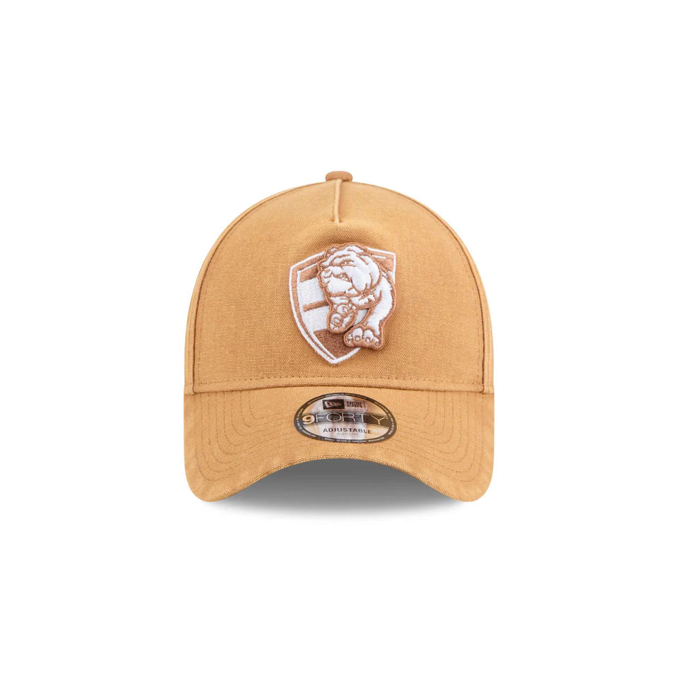 NEW ERA Western Bulldogs Canvas 9FORTY A-Frame Snapback Cap - Light Bronze/White