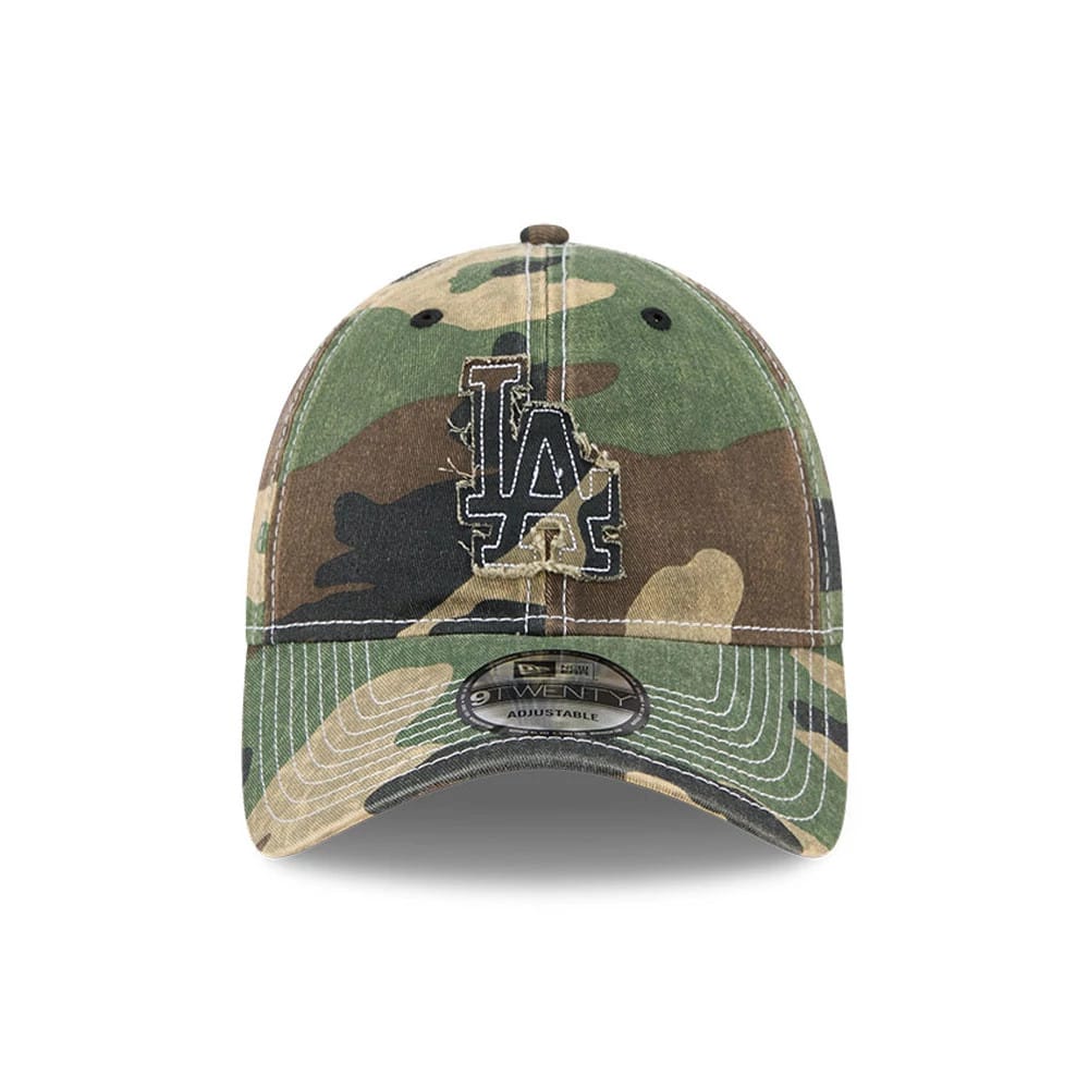 NEW ERA Los Angeles Dodgers Frayed 9TWENTY Strapback Cap - Woodland Camo