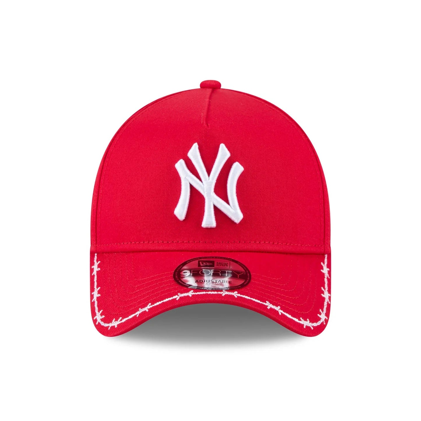NEW ERA New York Yankees Barbed Wire Visor 9FORTY A-Frame Snapback Cap - Scarlet/Grey UV