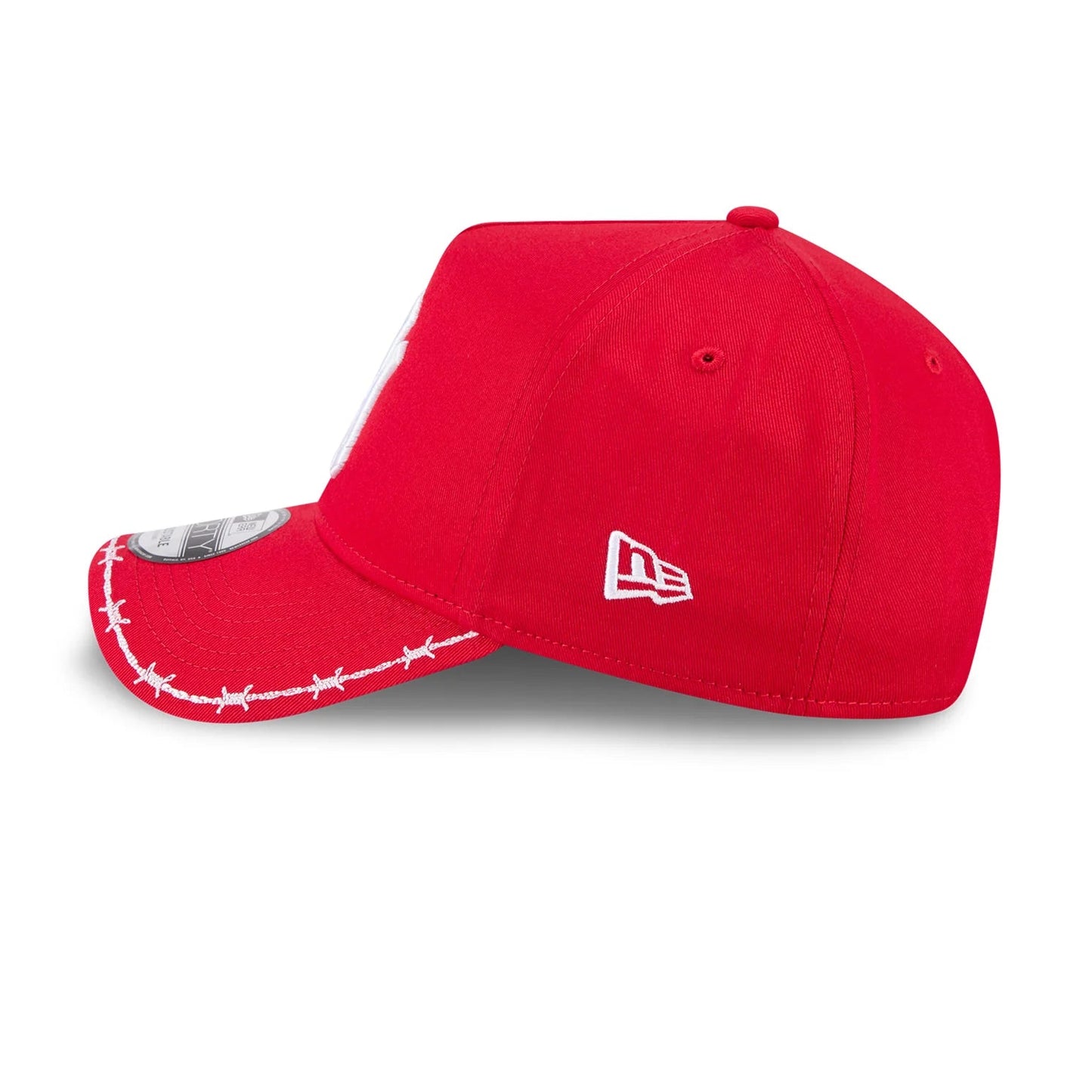 NEW ERA New York Yankees Barbed Wire Visor 9FORTY A-Frame Snapback Cap - Scarlet/Grey UV