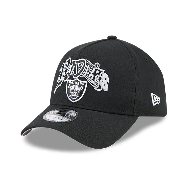 NEW ERA Las Vegas Raiders Multi Letter 9FORTY A-Frame Snapback Cap - Black/Grey UV