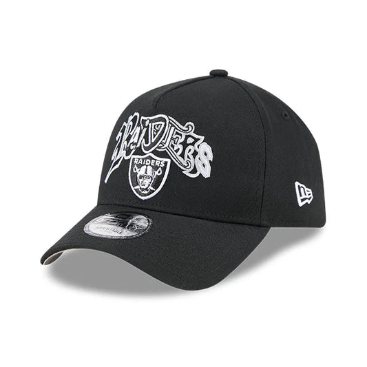 NEW ERA Las Vegas Raiders Multi Letter 9FORTY A-Frame Snapback Cap - Black/Grey UV