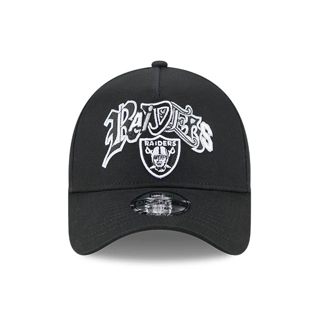 NEW ERA Las Vegas Raiders Multi Letter 9FORTY A-Frame Snapback Cap - Black/Grey UV