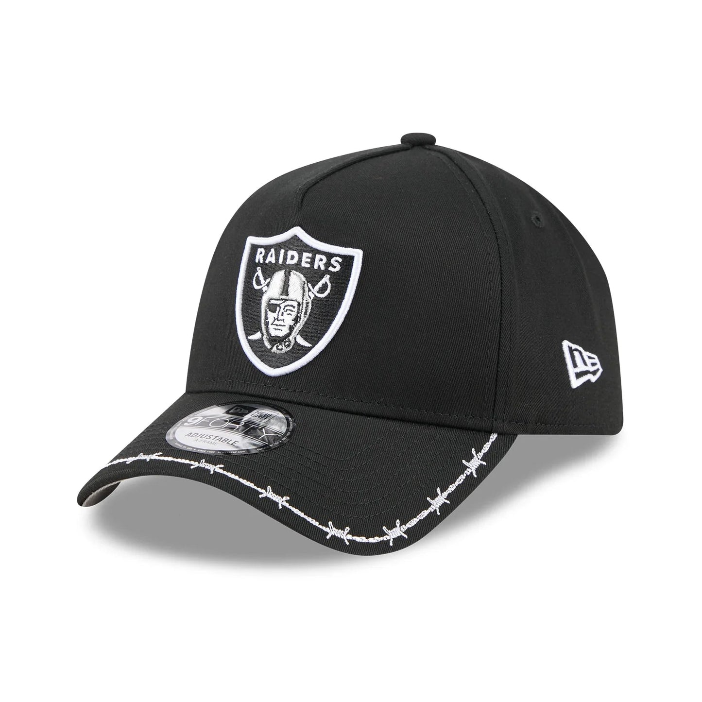 NEW ERA Las Vegas Raiders Barbed Wire Visor 9FORTY A-Frame Snapback Cap - Black/Grey UV