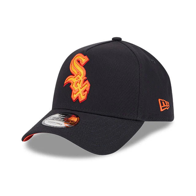 NEW ERA Chicago White Sox Midnight Campfire 9FORTY A-Frame Snapback Cap - Navy/Orange