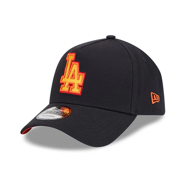 NEW ERA Los Angeles Dodgers Midnight Campfire 9FORTY A-Frame Snapback Cap - Navy/Orange