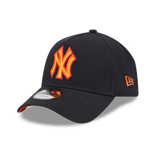 NEW ERA New York Yankees Midnight Campfire 9FORTY A-Frame Snapback Cap - Navy/Orange