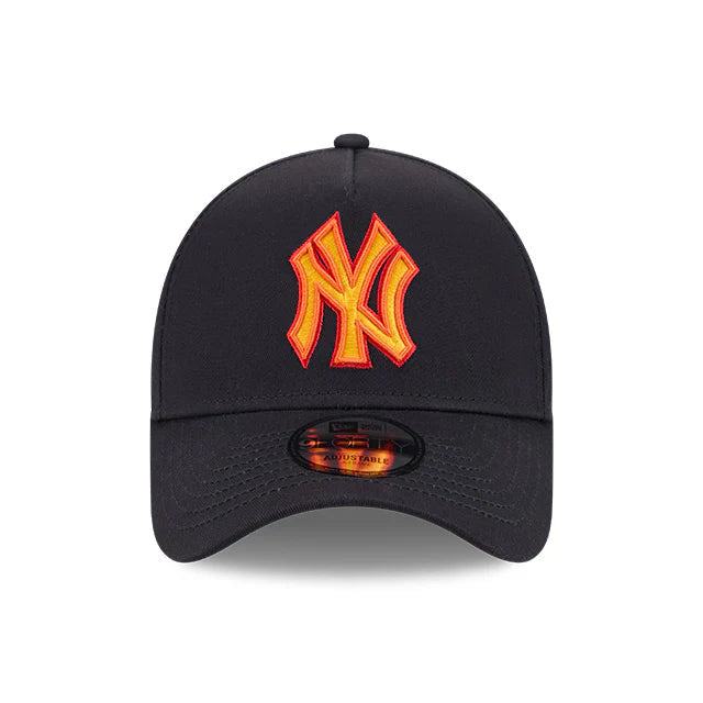 NEW ERA New York Yankees Midnight Campfire 9FORTY A-Frame Snapback Cap - Navy/Orange