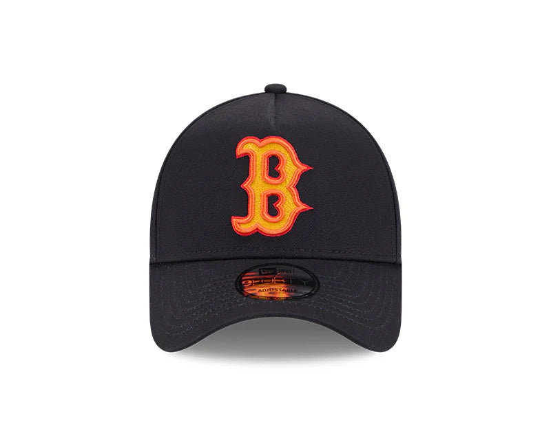 NEW ERA Boston Red Sox Midnight Campfire 9FORTY A-Frame Snapback Cap - Navy/Orange