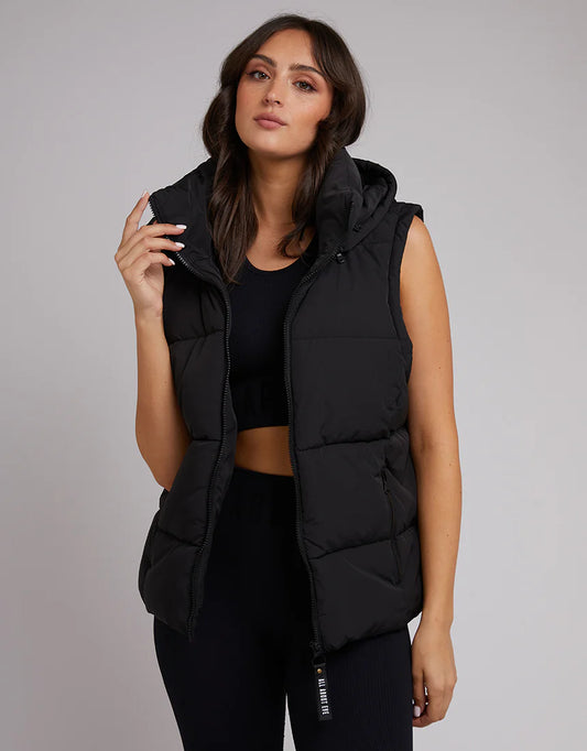 ALL ABOUT EVE Remi Luxe Womens Puffer Vest - Black