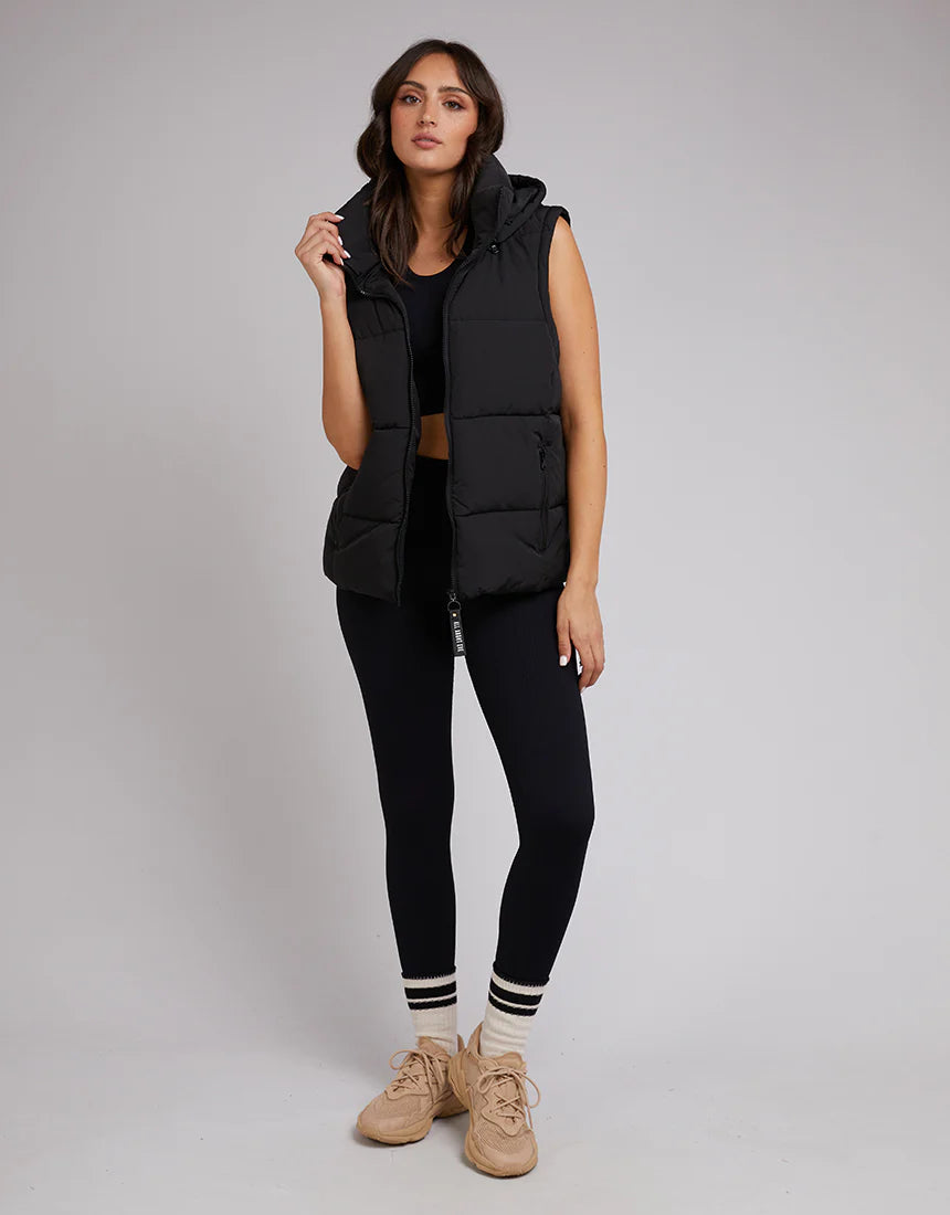 ALL ABOUT EVE Remi Luxe Womens Puffer Vest - Black