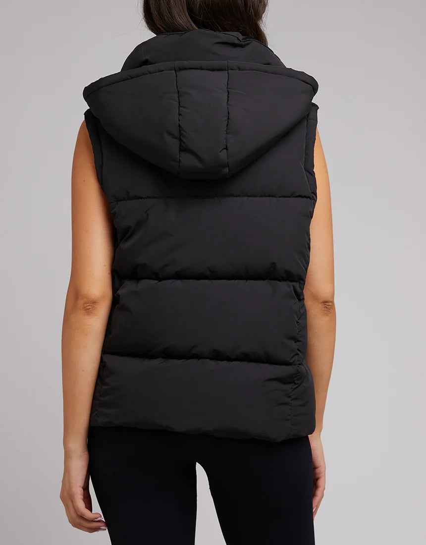 ALL ABOUT EVE Remi Luxe Womens Puffer Vest - Black