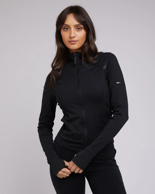 ALL ABOUT EVE Active Womens Zip Crew - Black