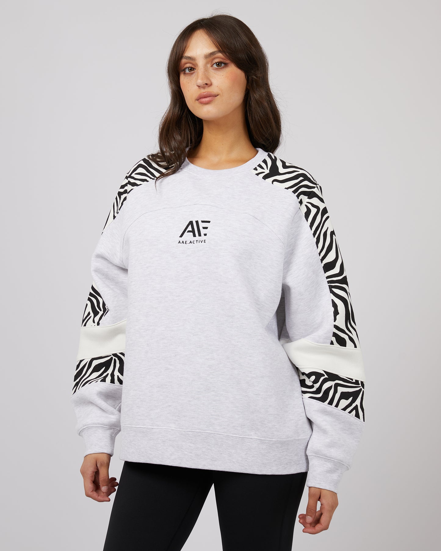 ALL ABOUT EVE Parker Panelled Womens Crew - Snow