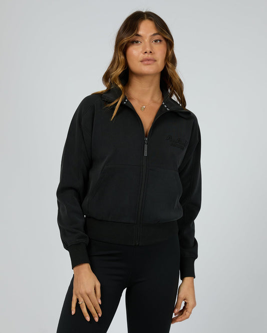 ALL ABOUT EVE Luxe Active Zip Thru Womens Crew - Black