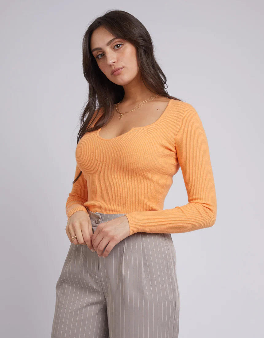 ALL ABOUT EVE Mae Knit Womens Top - Orange