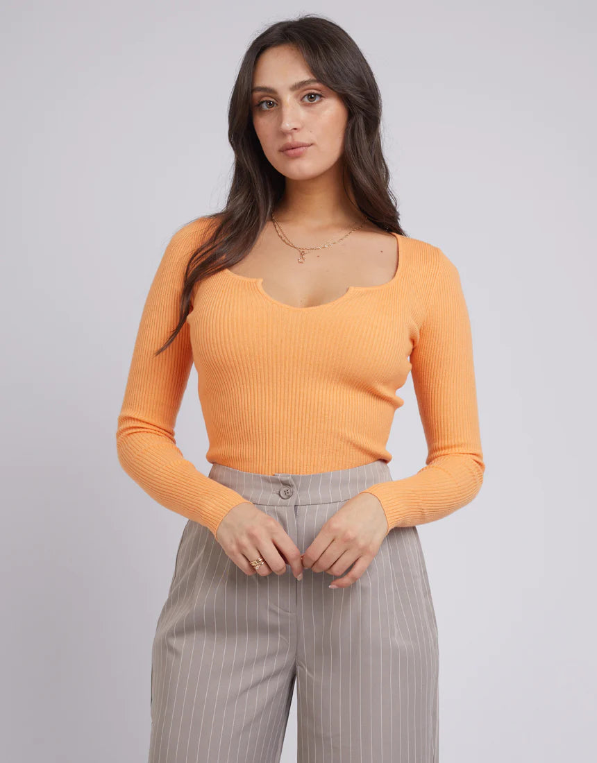 ALL ABOUT EVE Mae Knit Womens Top - Orange