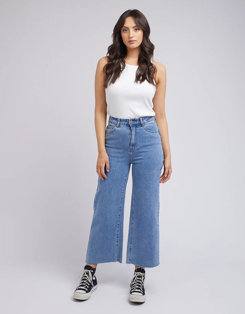 ALL ABOUT EVE Charlie High Rise Wide Leg Heritage Womens Jeans - Denim - VENUE.