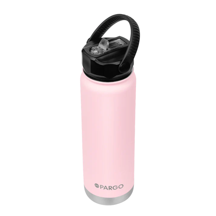PARGO 750ml Insulated Sports Drink Bottle w/ Straw Lid - Marshmallow Pink