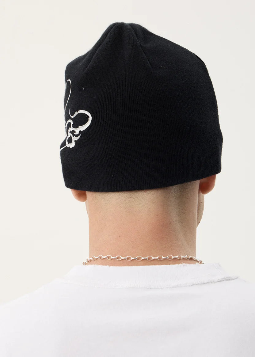 AFENDS Razor Recycled Skull Beanie - Black