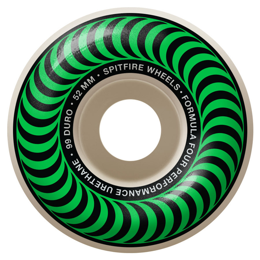 SPITFIRE 99 Formula Four Classic Swirl 52mm Skateboard Wheels - Green