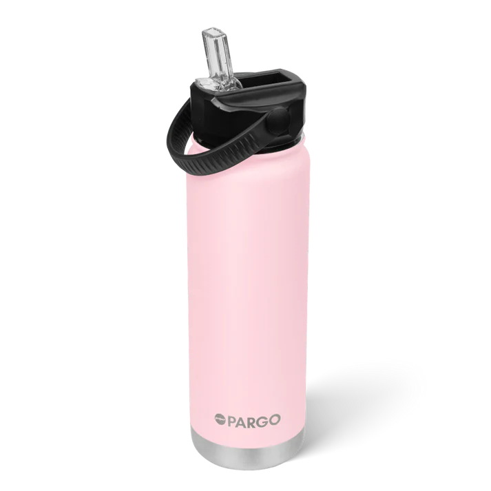PARGO 750ml Insulated Sports Drink Bottle w/ Straw Lid - Marshmallow Pink