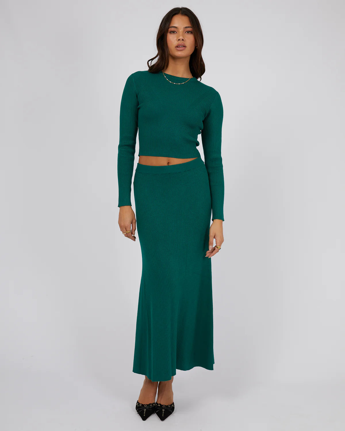 JORGE Karina Midi Womens Skirt - Emerald