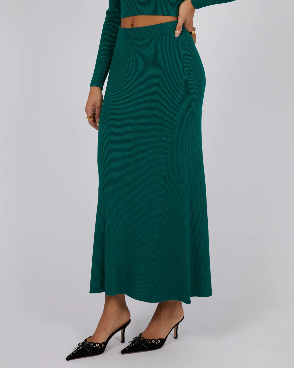 JORGE Karina Midi Womens Skirt - Emerald