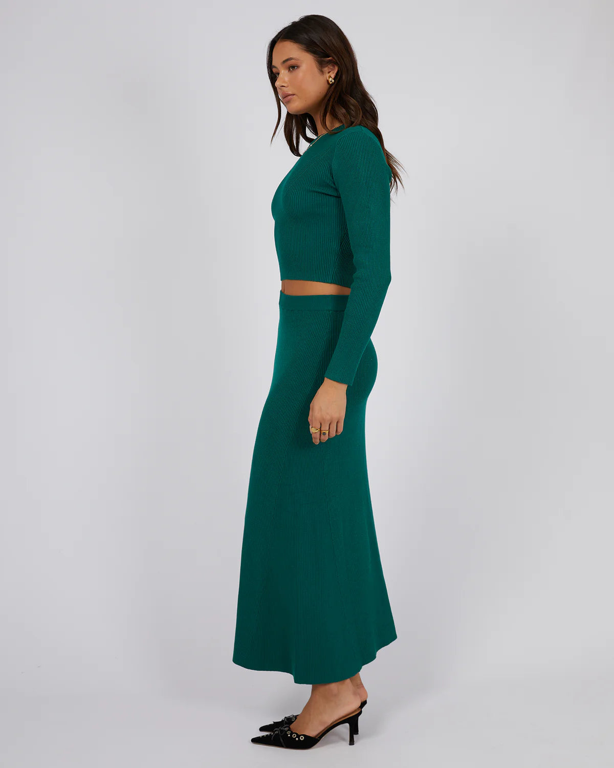 JORGE Karina Midi Womens Skirt - Emerald