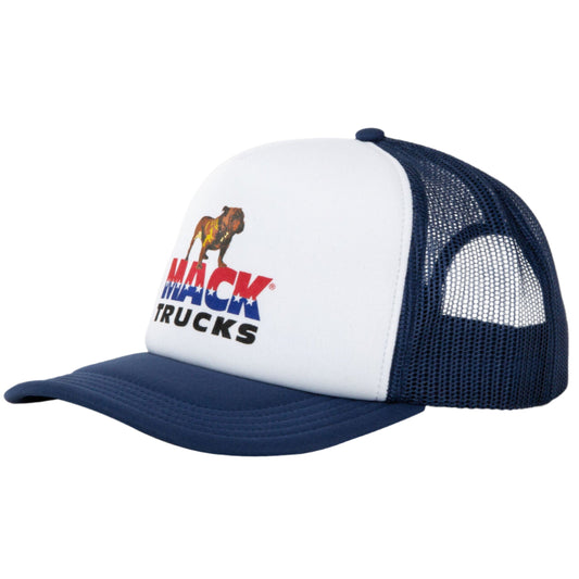 AMERICAN NEEDLE Mack Trucks Roscoe Foamy Snapback Trucker Cap - White/Navy