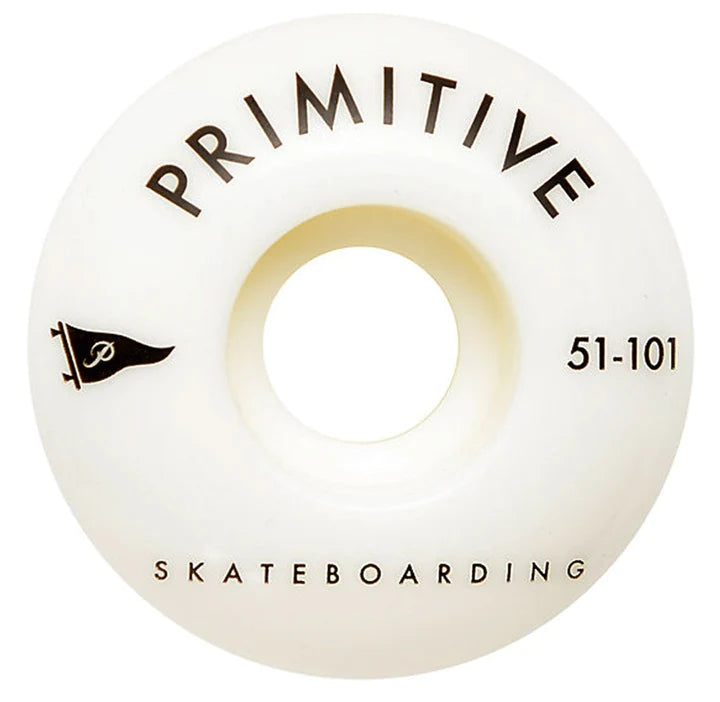 PRIMITIVE 101A Pennant Arch Team 51mm Skateboard Wheels - White