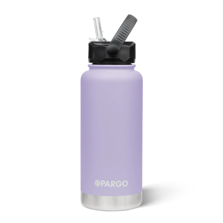 PARGO 950ml Insulated Sports Drink Bottle w/ Straw Lid - Love Lilac