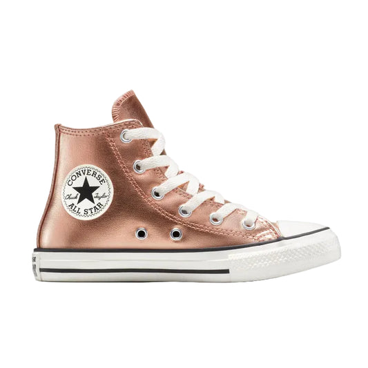 CONVERSE Chuck Taylor All Star Metallic Youth Hi Shoe - Gold/Egret/Black
