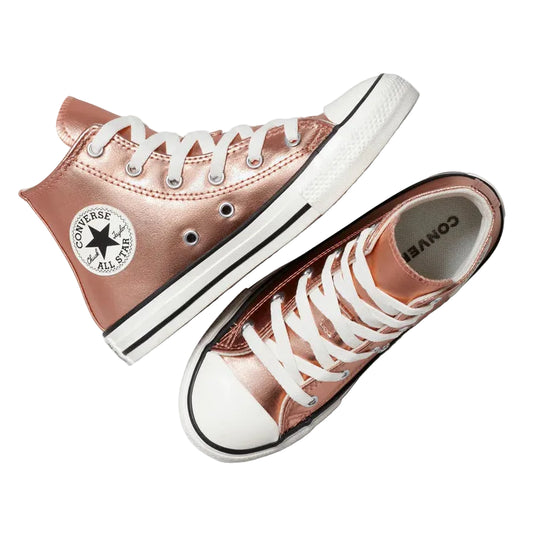 CONVERSE Chuck Taylor All Star Metallic Youth Hi Shoe - Gold/Egret/Black