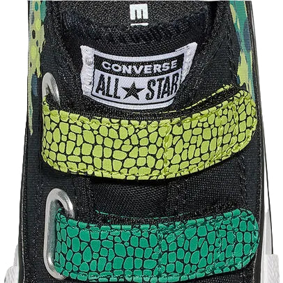 CONVERSE Chuck Taylor All Star Dinos Easy On Infant Low Shoe - Black/White/Neon Mantis
