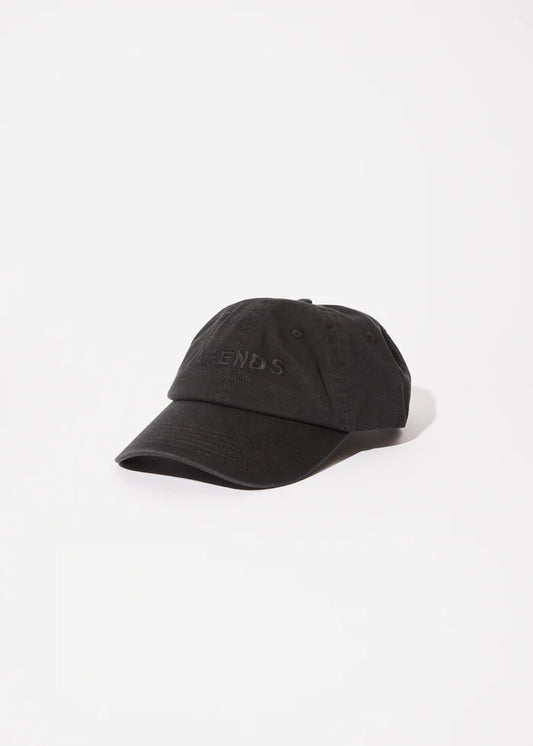 AFENDS Questions Recycled 6 Panel Strapback Cap - Washed Black