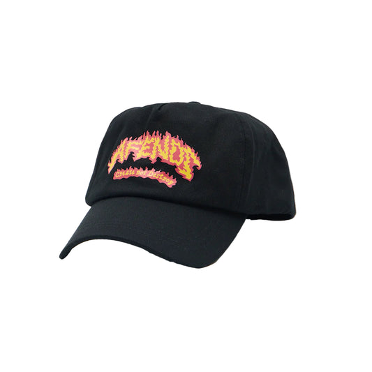 AFENDS Flame On Recycled Five Panel Strapback Cap - Black