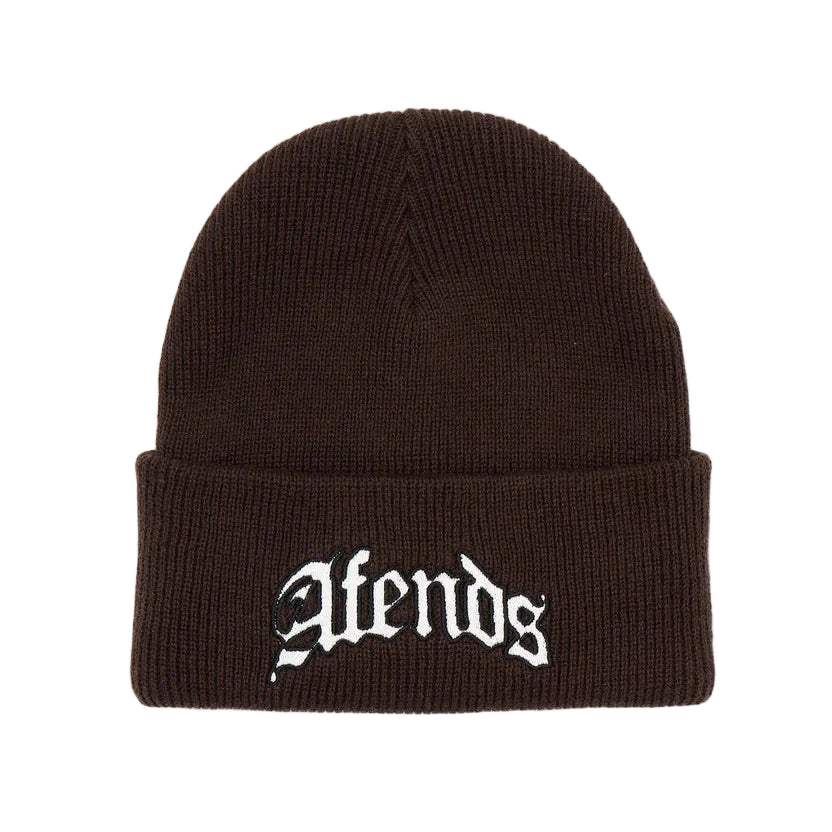 AFENDS Home Recycled Cuffed Beanie - Coffee