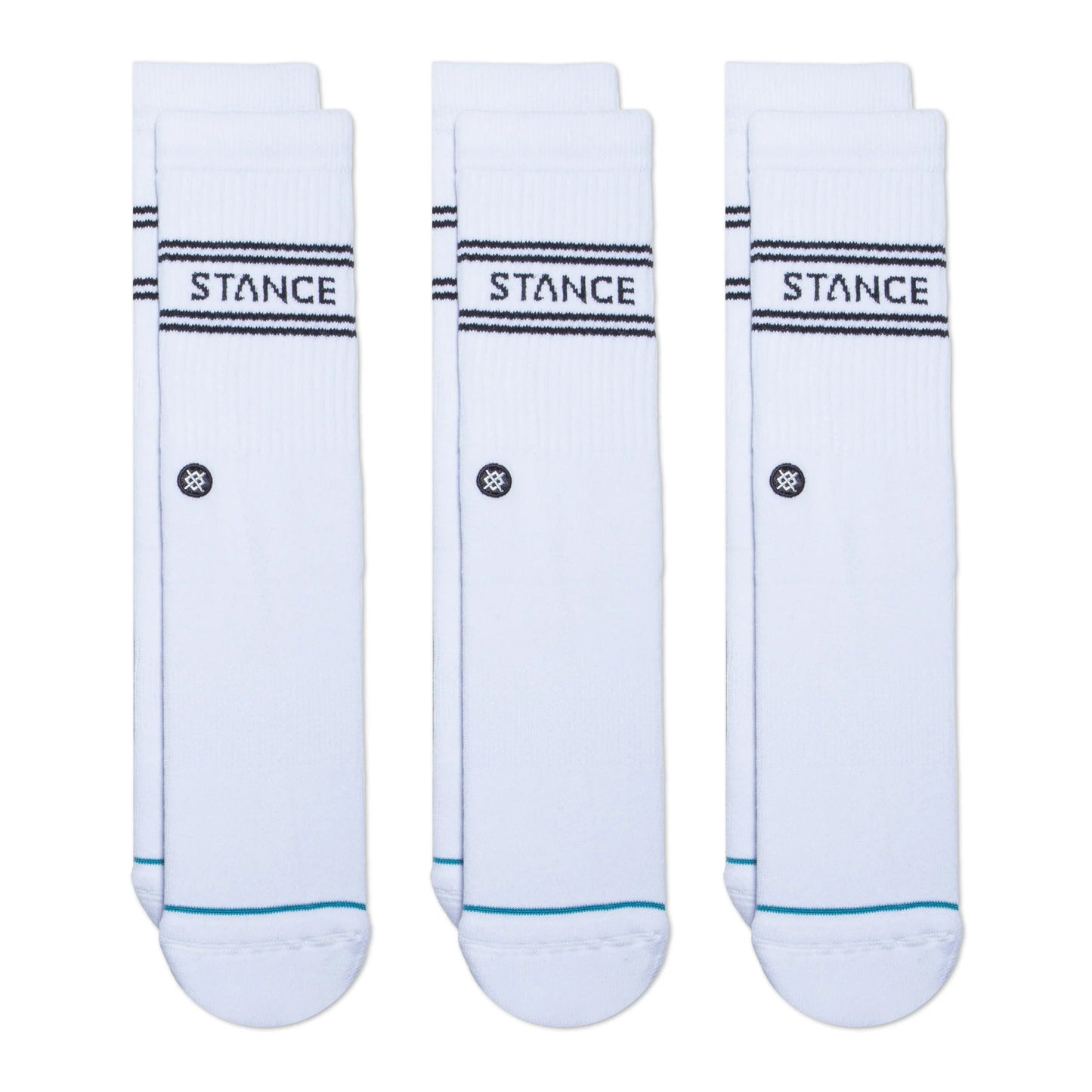 STANCE Basic 3pk Crew Socks - White