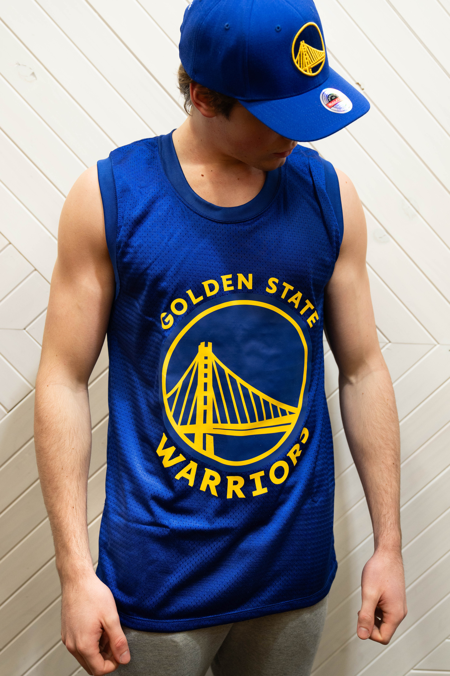 OUTER STUFF Golden State Warriors Stephen Curry Mens Jersey - Blue/Yellow