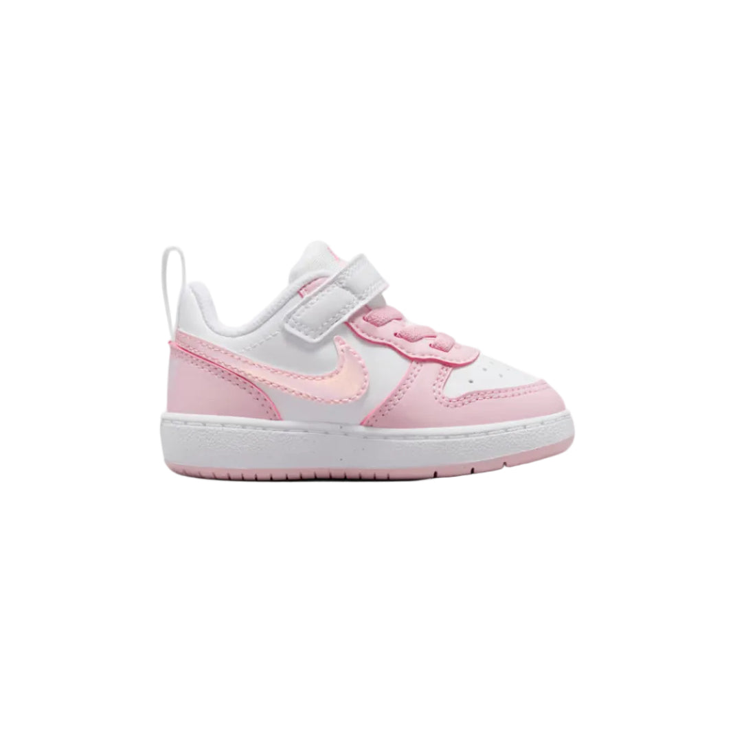 NIKE Court Borough Recraft Infant Low Shoe - White/Pink Foam