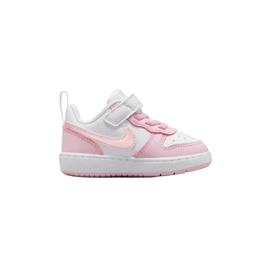 NIKE Court Borough Recraft Infant Low Shoe - White/Pink Foam