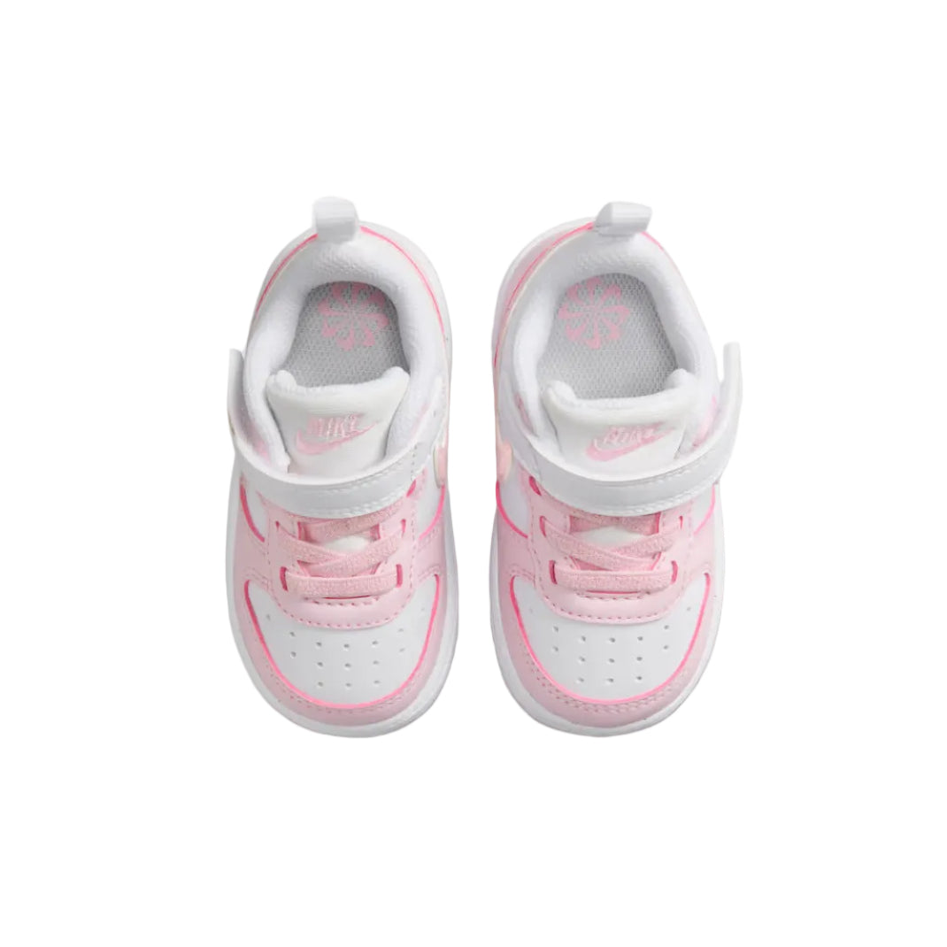 NIKE Court Borough Recraft Infant Low Shoe - White/Pink Foam