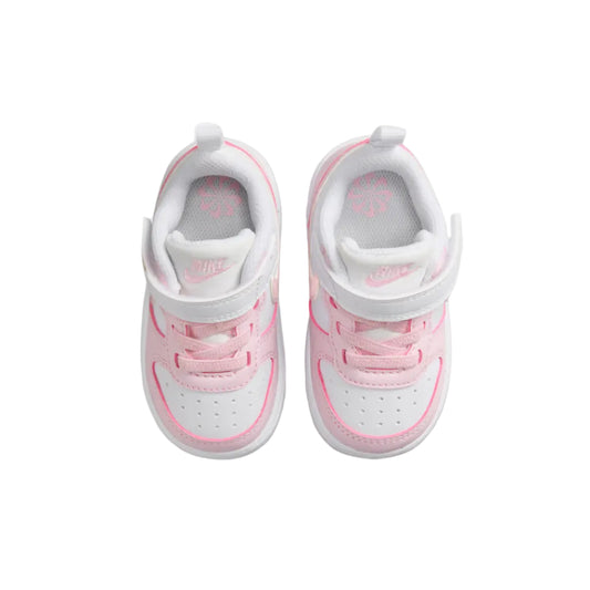 NIKE Court Borough Recraft Infant Low Shoe - White/Pink Foam