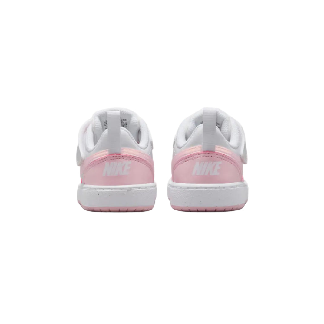 NIKE Court Borough Recraft Infant Low Shoe - White/Pink Foam