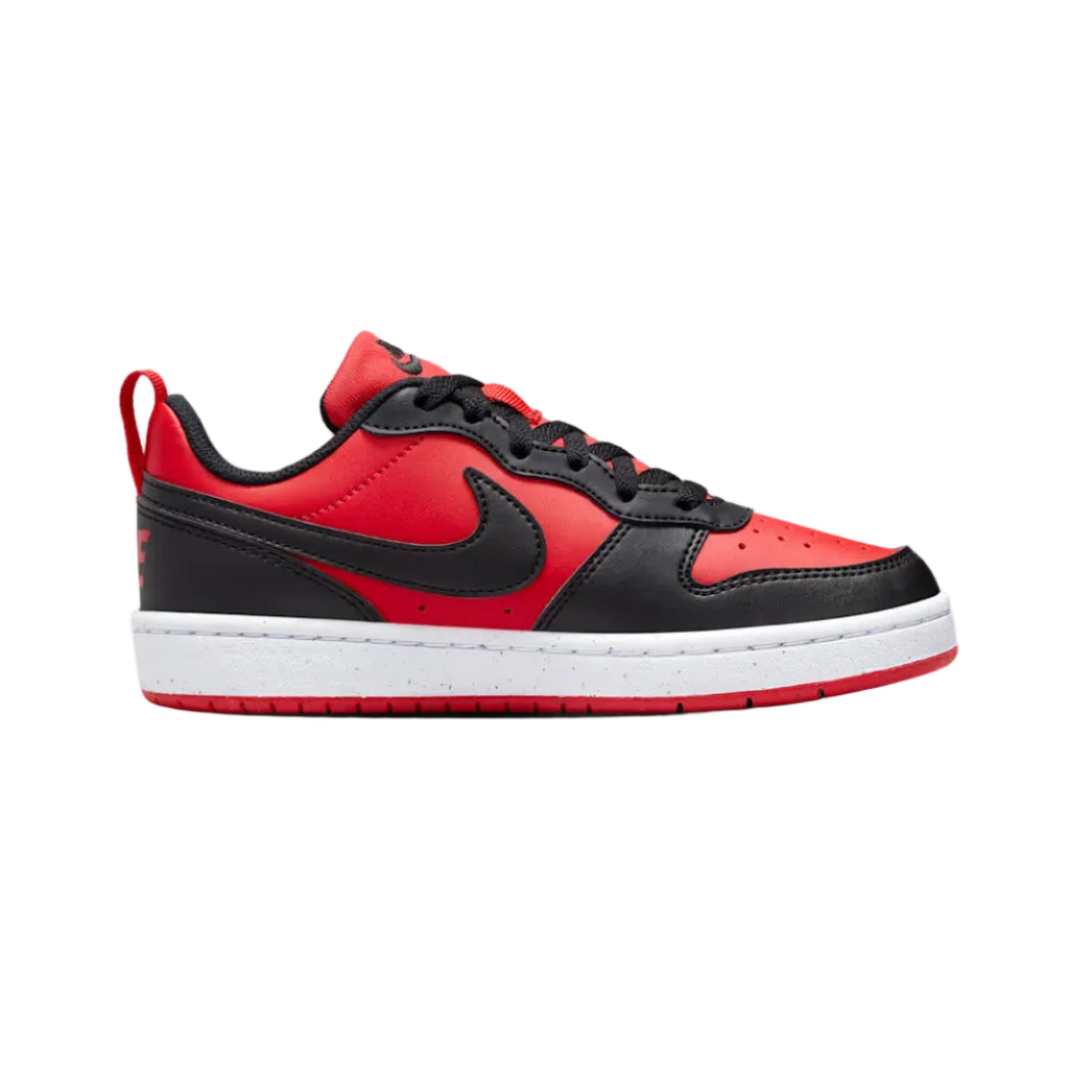 NIKE Court Borough Recraft Older Youth Low Shoe - University Red/White/Black